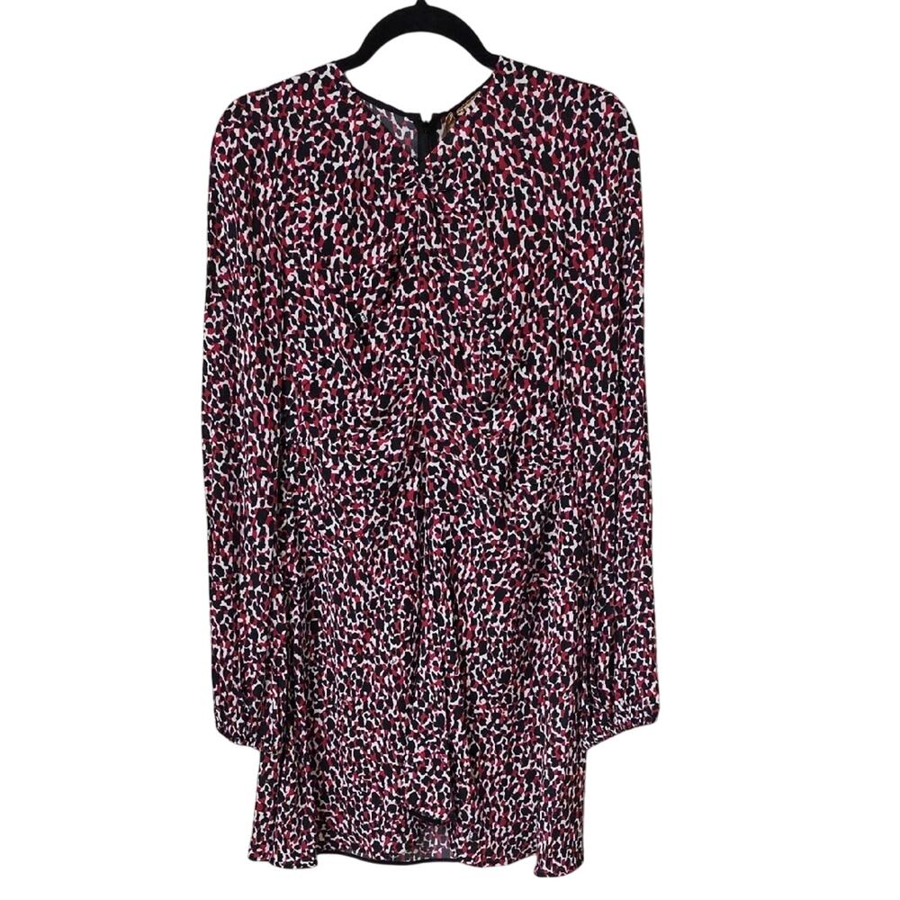 No.21 Long Sleeve Stampa Red White Black Print Mini Dress Womens Size 8 NWT
